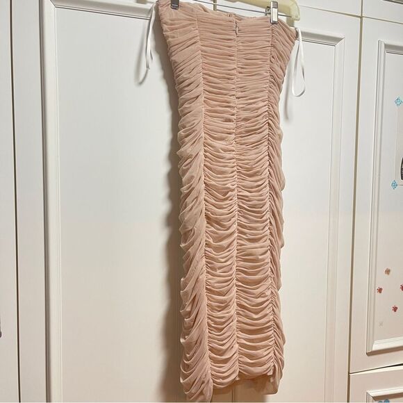 Aritzia Babaton Camille Luxor Ruched Bodycon Dress in Light pink - Size 4 - Picture 11 of 11